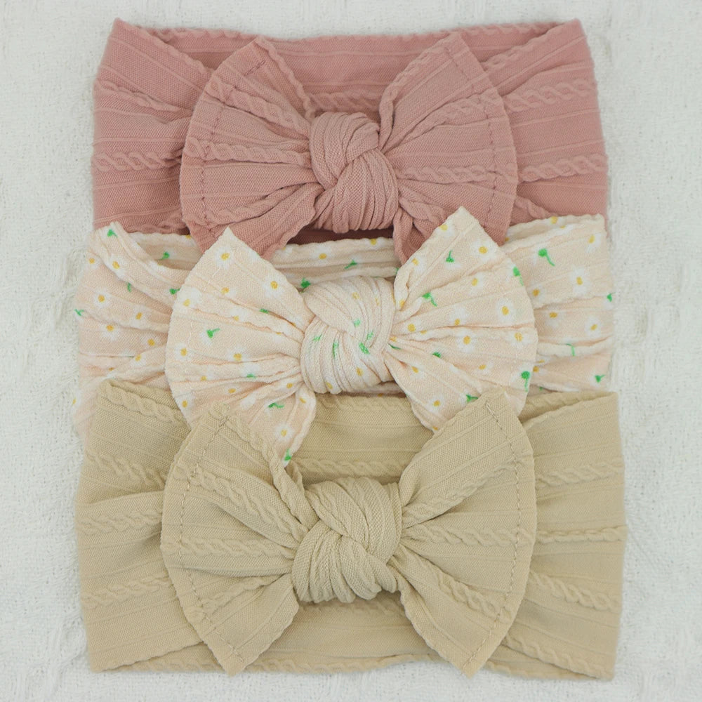 3 unids/set diademas para niña, lote de lazos, diadema para bebé, regalo para recién nacido, bandas elásticas para el cabello, turbante para niños, accesorios para el cabello infantil
