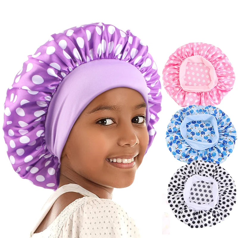 Gorro de dormir con estampado para niños, turbante africano para el cuidado del cabello, gorro para dormir, gorro de ducha para niños y niñas, gorro para dormir de noche