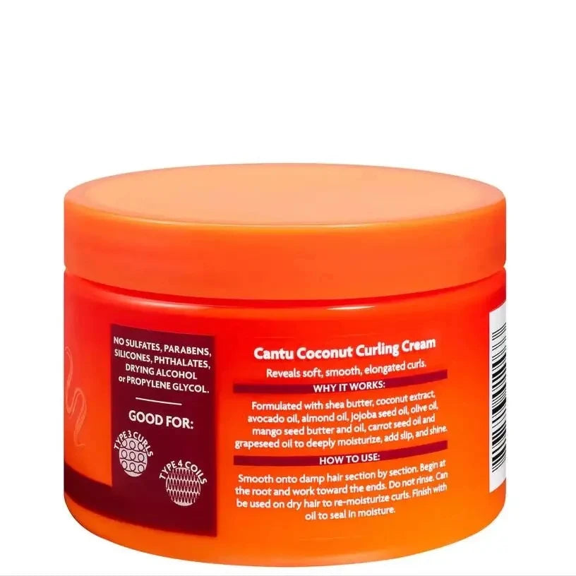 Crema rizadora de coco para cabello Natural, mantequilla de karité Cantu, nuevo aspecto Original, 12OZ, 340g, define hidrata, ayuda a esterilizar los hebras