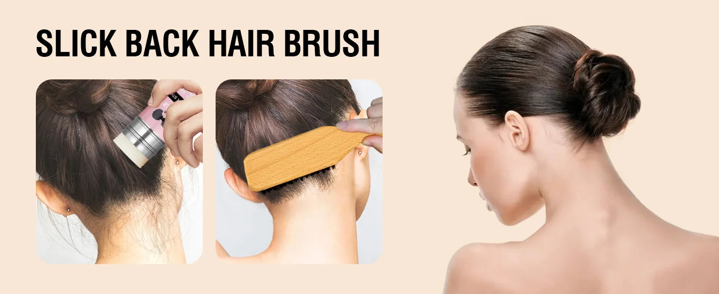 Barra de cera para peluca suave, juego de cepillos para el cabello liso, cera de peinado de larga duración, pomada, cepillo de Control de bordes, doman los pelos de bebé