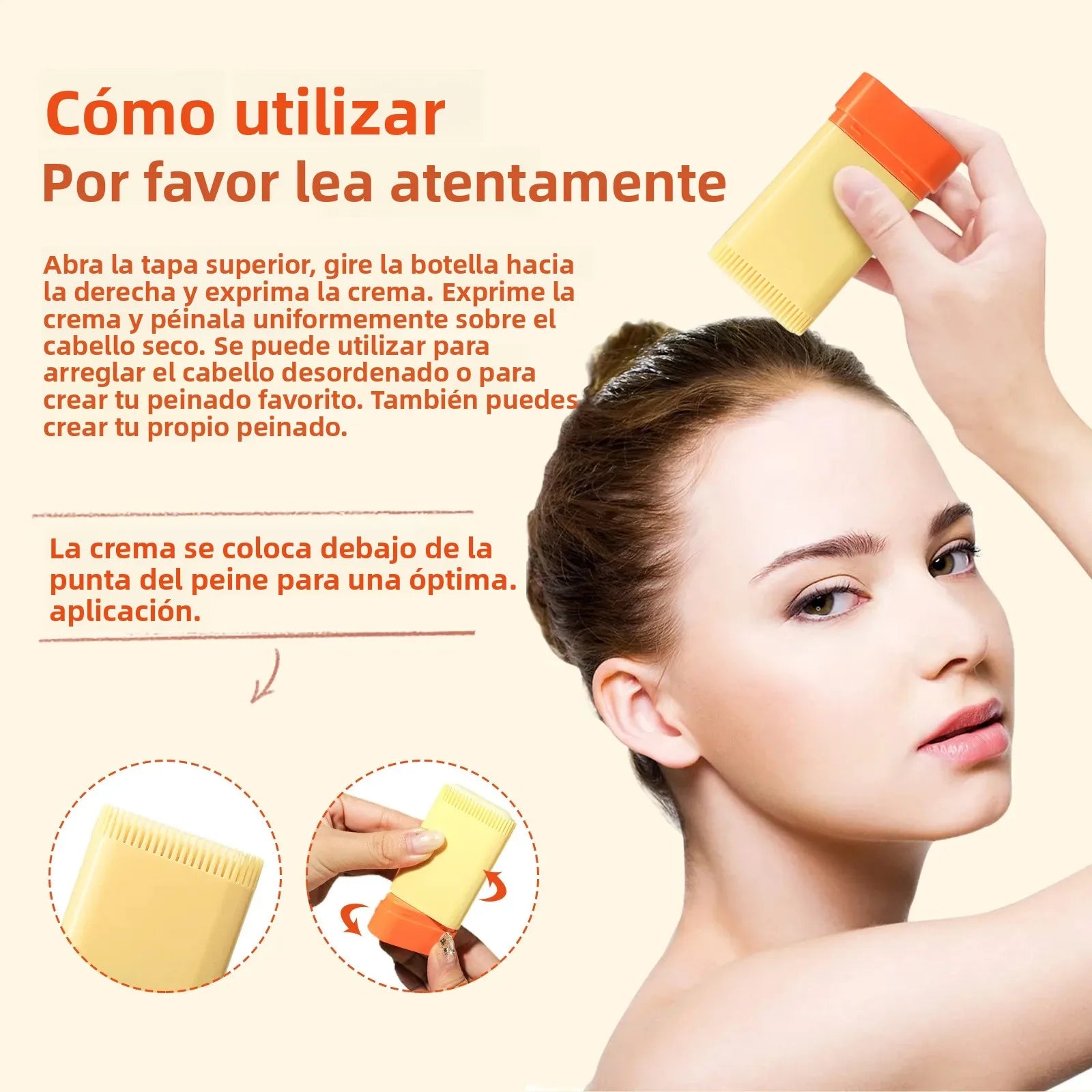 20g cera para el cabello palo peine dientes crema para peinar el cabello Anti-Frizz para hombres mujeres niños borde rizado producto para peinar el cabello