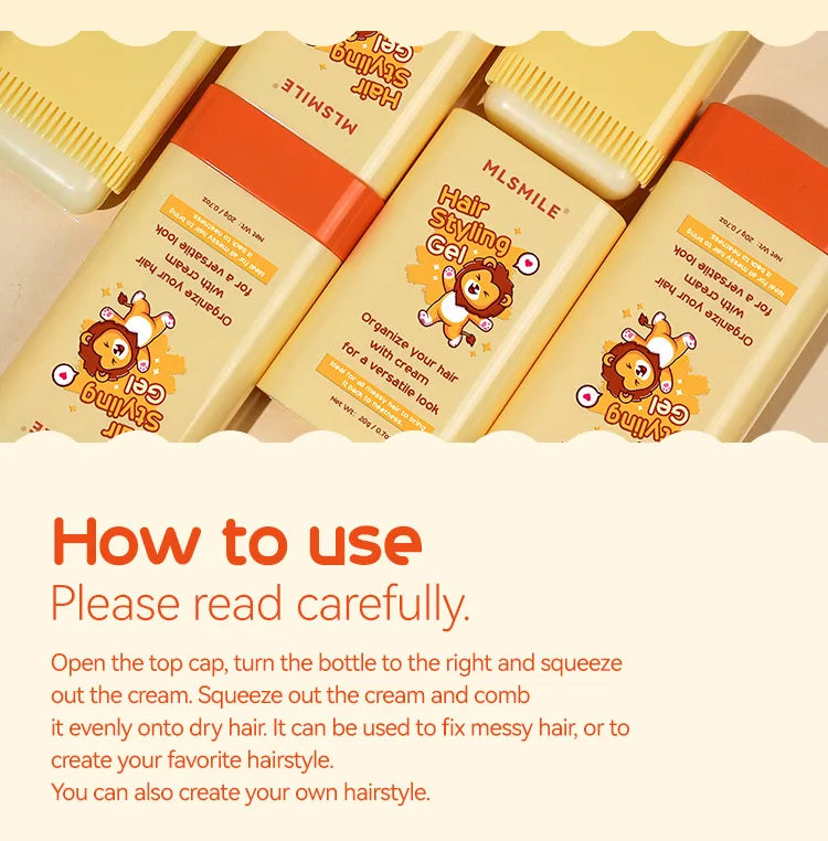 20g cera para el cabello palo peine dientes crema para peinar el cabello Anti-Frizz para hombres mujeres niños borde rizado producto para peinar el cabello