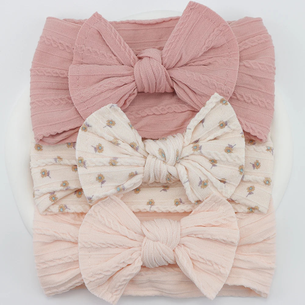 3 unids/set diademas para niña, lote de lazos, diadema para bebé, regalo para recién nacido, bandas elásticas para el cabello, turbante para niños, accesorios para el cabello infantil