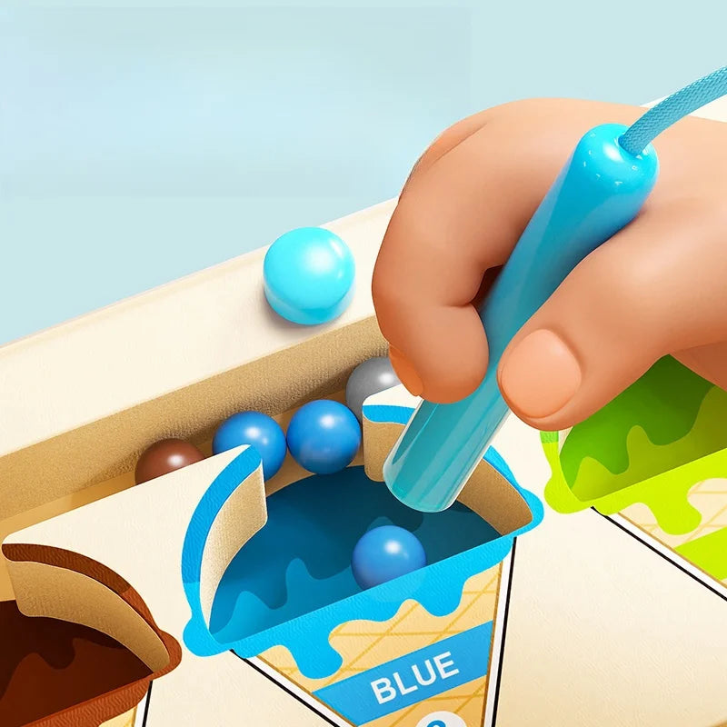 Juguete laberinto magnético con cuentas digitales magnéticas para práctica de rompecabezas, juego de entrenamiento de atención y concentración para niños de 2 a 6 años