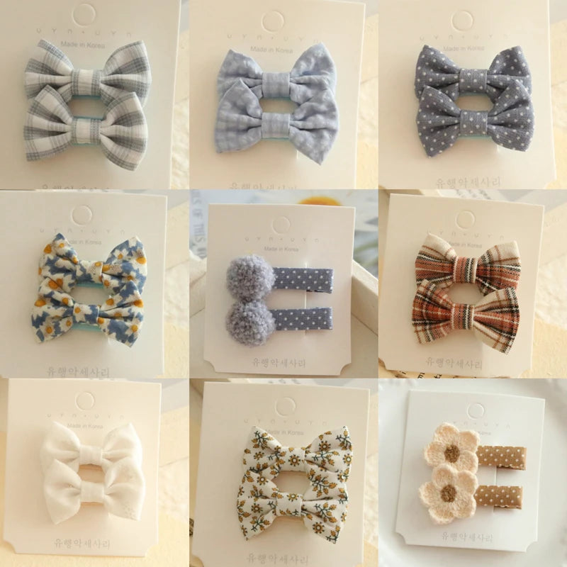 Pinzas para el pelo para niños, tocados hechos a mano, accesorios para el cabello de bebé, lazos de Clip de tela de cobertura completa para niñas