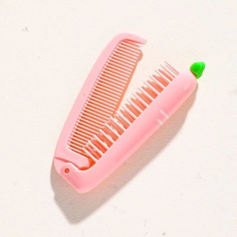 Peine de dientes suaves portátil para niños, cepillos de pelo, peine plegable de dibujos animados bonitos para niños, niños, niñas, cepillos y peine para el cuidado del cabello de bebés