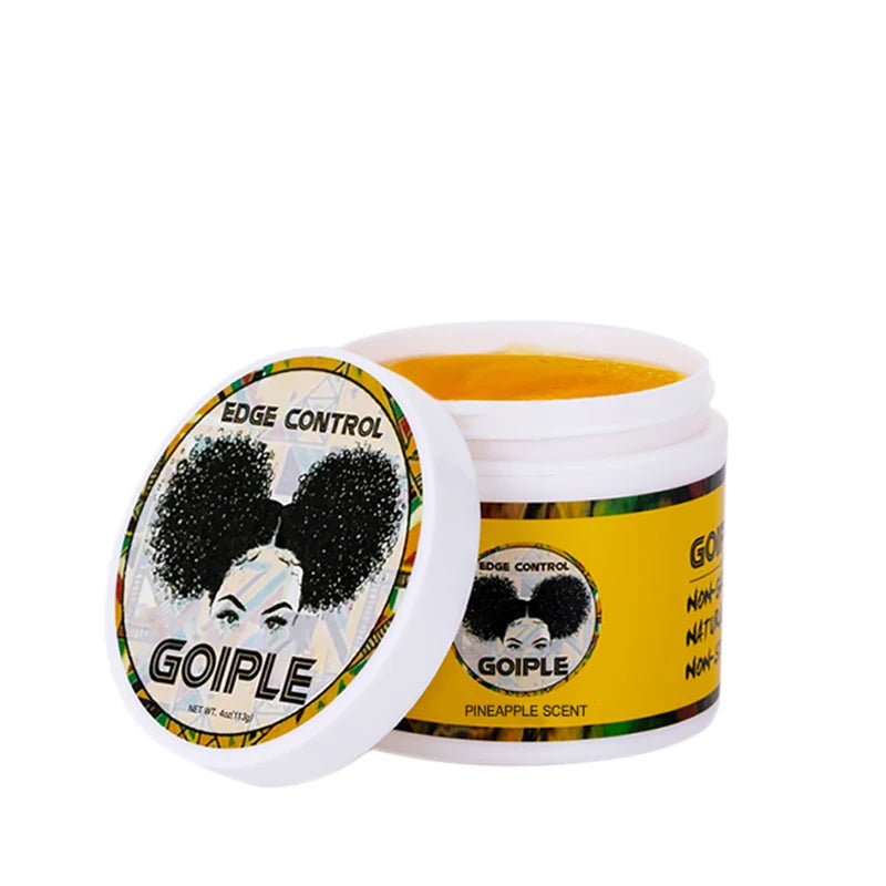 Goiple Edge Control Wax para pelos de bebé, Gel para el cabello de sujeción fuerte, sin borde descamaño, pomada más suave, aroma de piña con cepillo