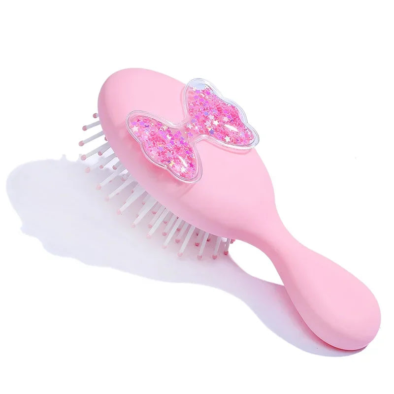 Peine de Color caramelo para niña y mujer, cepillo de masaje del cuero cabelludo, cepillo de desenredar rizado húmedo, cepillo de pelo rosa para bebé