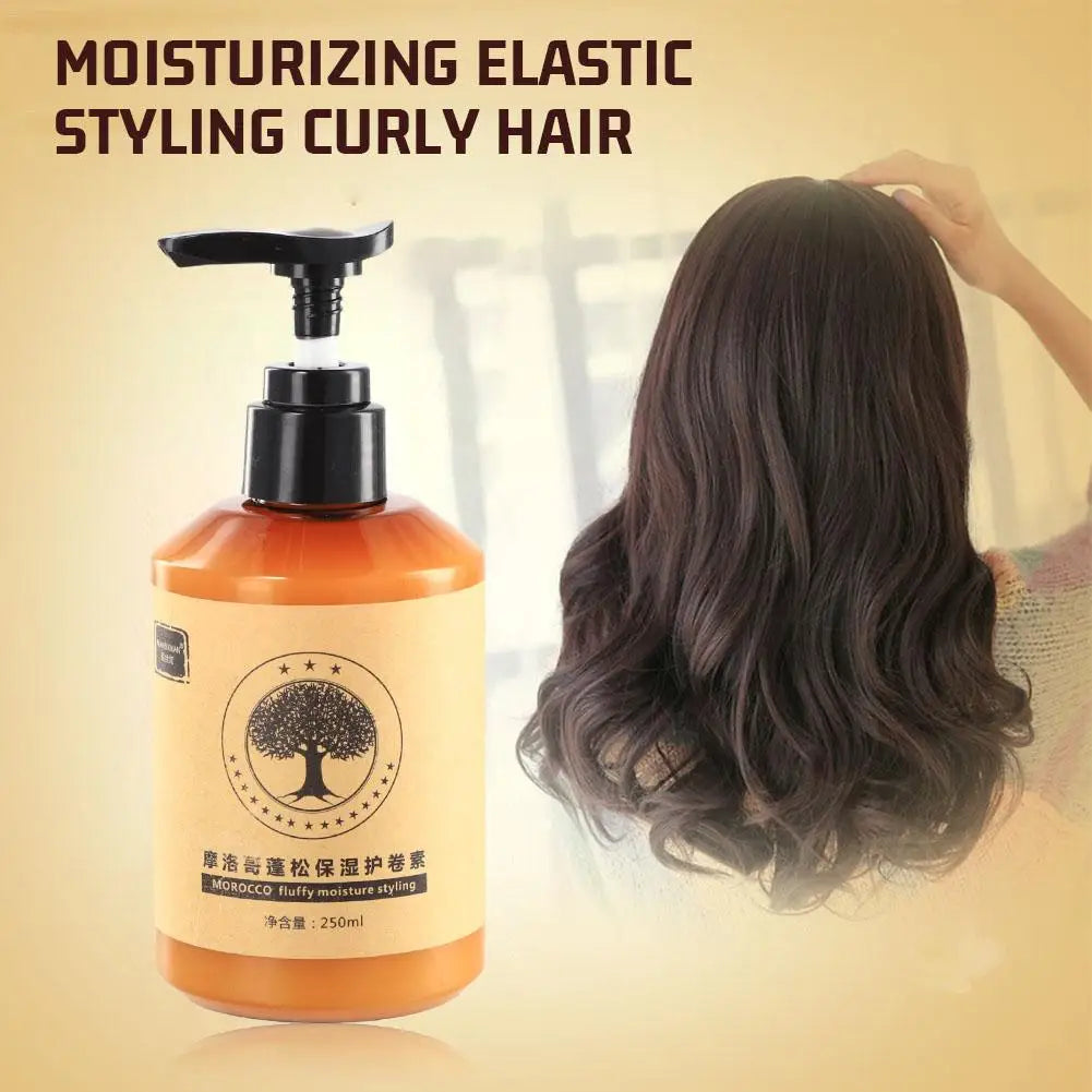 Crema para peinar el cabello rizado de larga duración, crema rizadora de volumen de elasticidad hidratante, crema para peinar aceite para el cabello marroquí