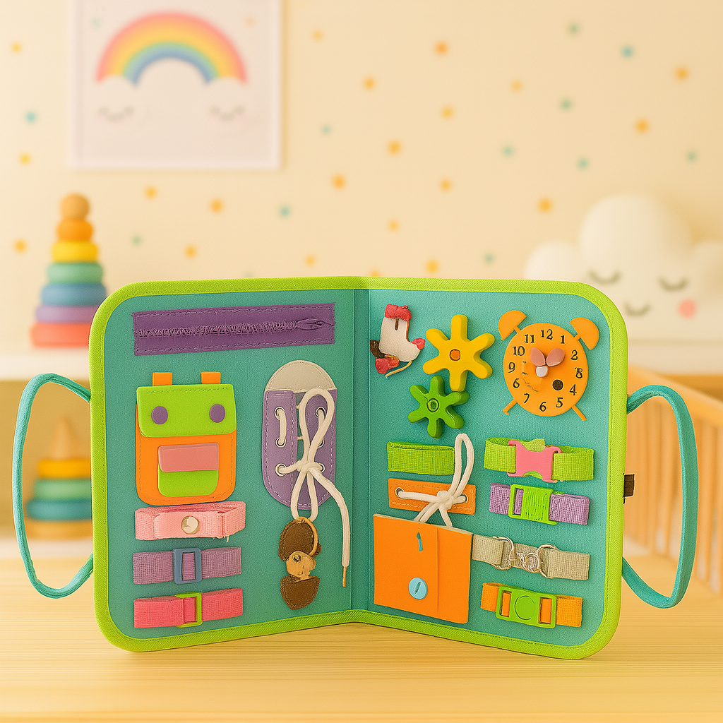 🧠✨ Libro Sensorial de Tela – “Manitas Curiosas” ✨🧠